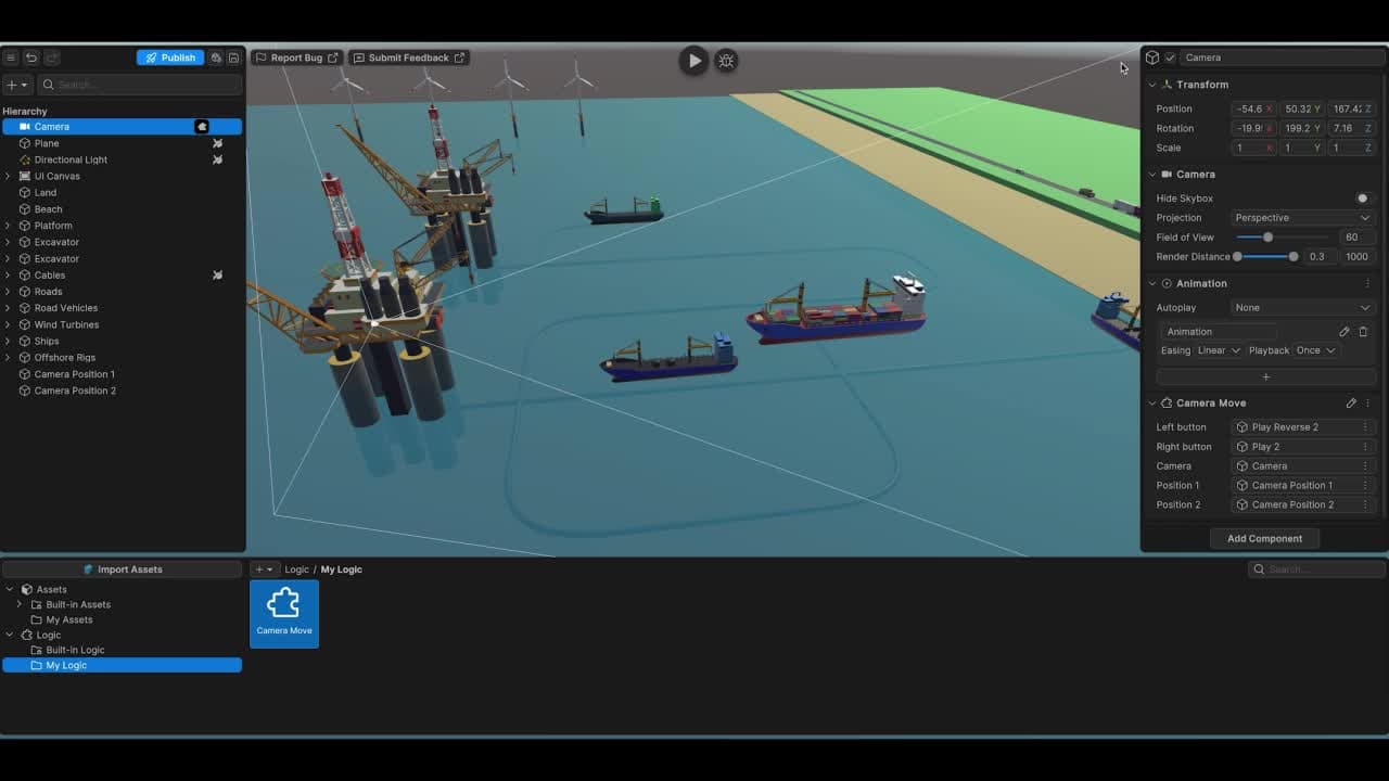 Primeiro quadro do vídeo do construtor de lógica